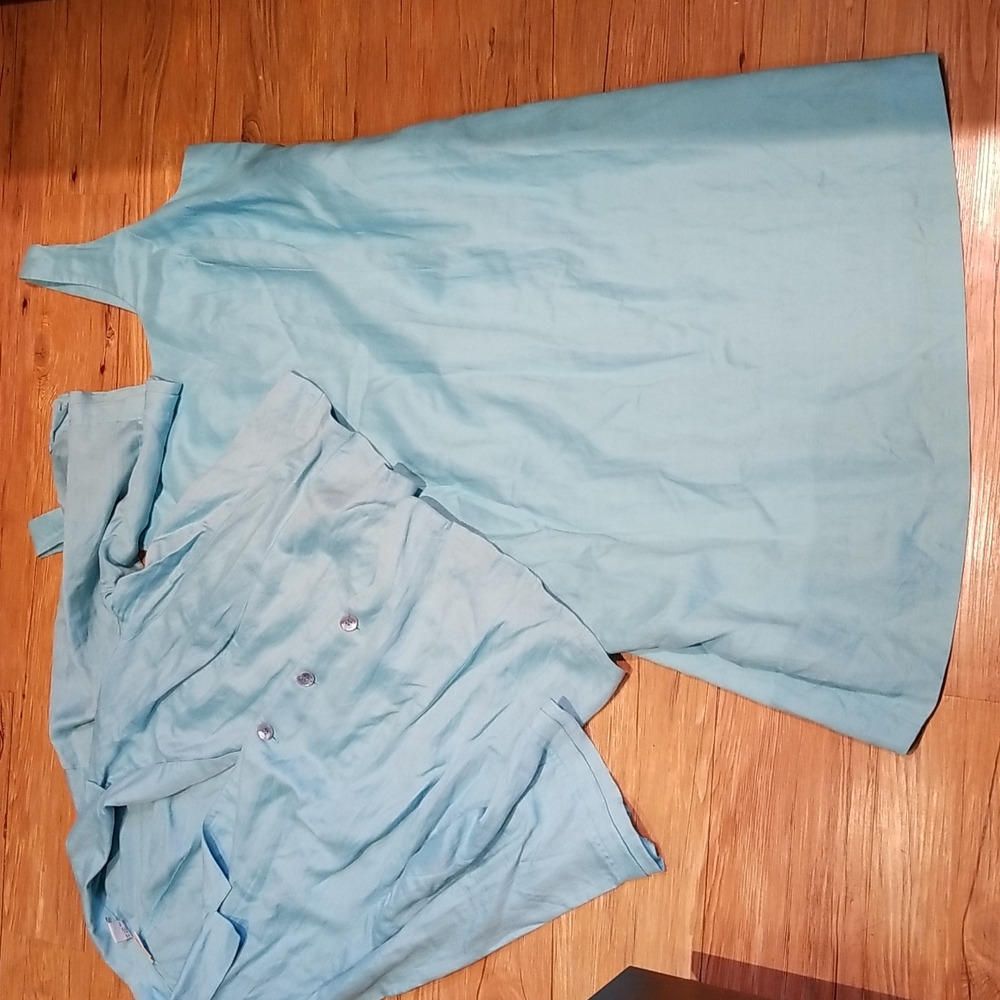 Newport News Aqua tank dress w/complementary jacket.  Sz 20W